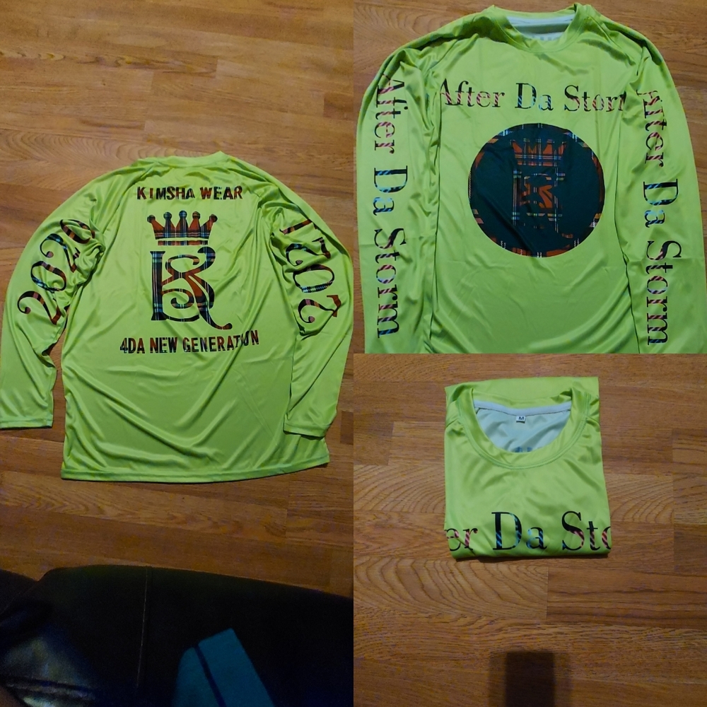 Lime Biker Style Long Sleeve Shirt